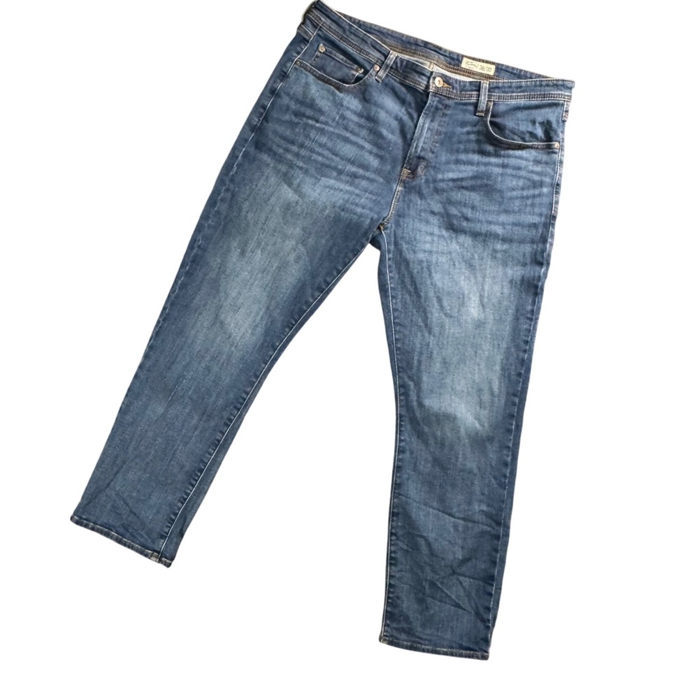 CREMEAUX Mens‎ 38x30 Straight Leg Blue Wash Denim Jeans Pants